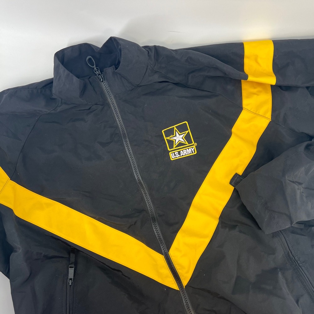 US Army APFU Physical Fitness Uniform Jacket Black Yellow Medium Regular UNICOR